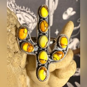 Gorgeous Honey Dahlia Saguaro Cactus Ring